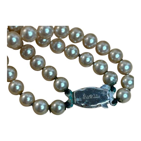 Vintage Rosita Simulated Champagne Pearls Layered Double Strand Necklace - Picture 5 of 9